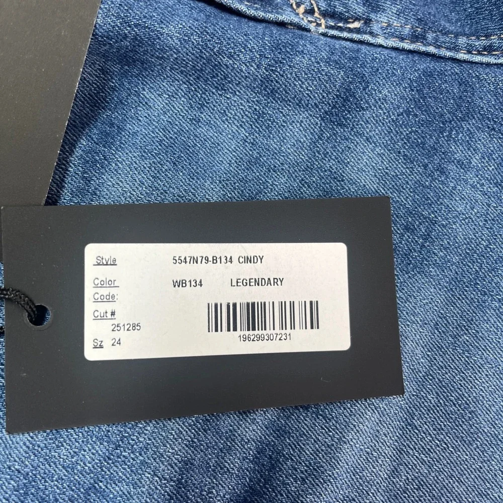 PAIGE Jeans Cindy High Rise Straight Ankle‎ Women's sz 24 Blue Legendary NWT